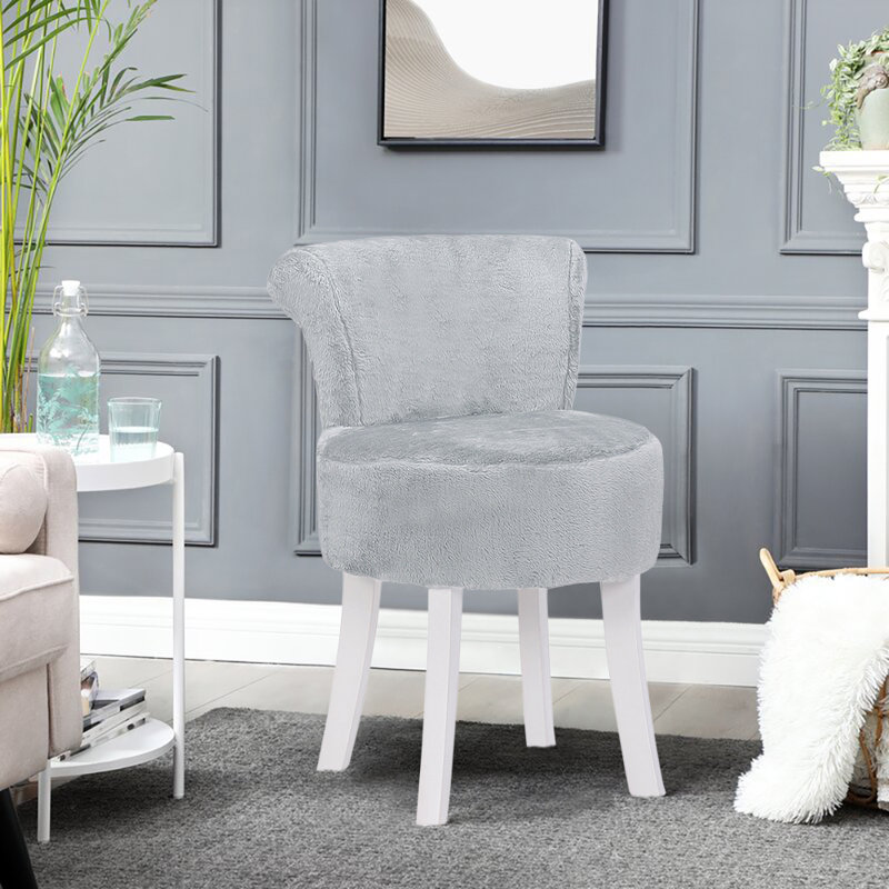 Weathers Solid Wood Accent Stool, Grey