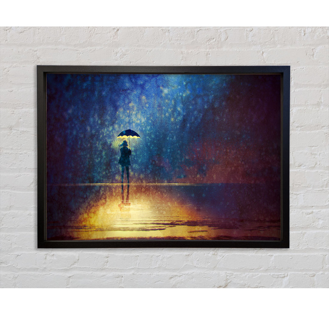 Golden Rain Sparkle - Einzelner Bilderrahmen Kunstdrucke auf Leinwand