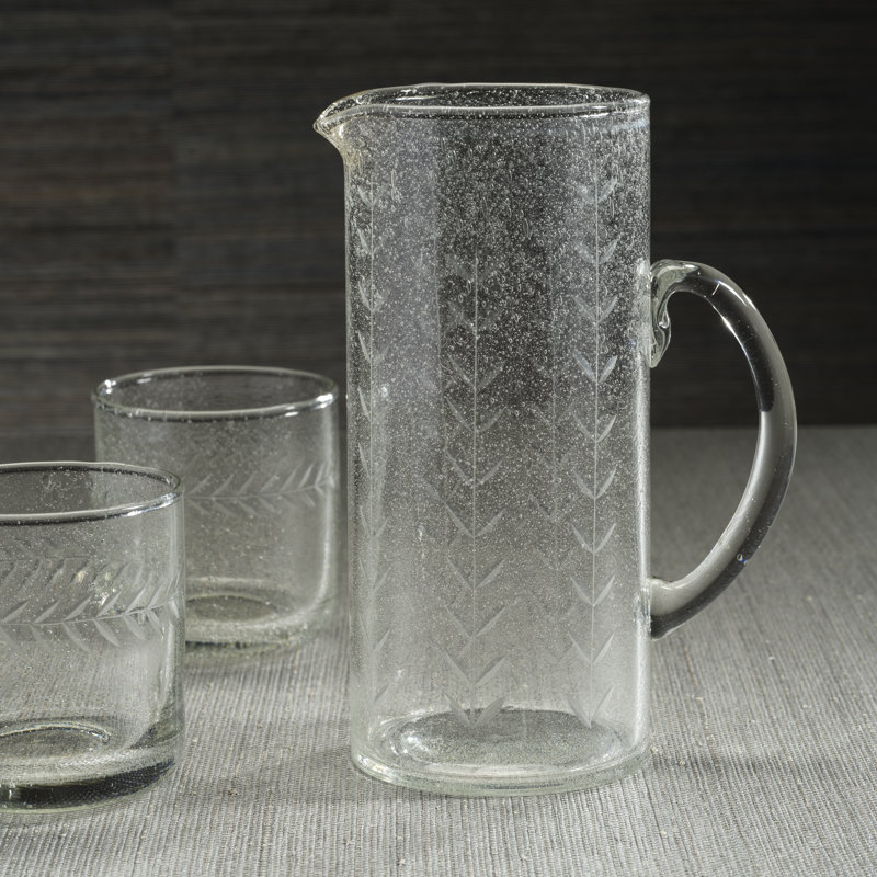 Pichet en verre toscan fait à la main et gravé à la main