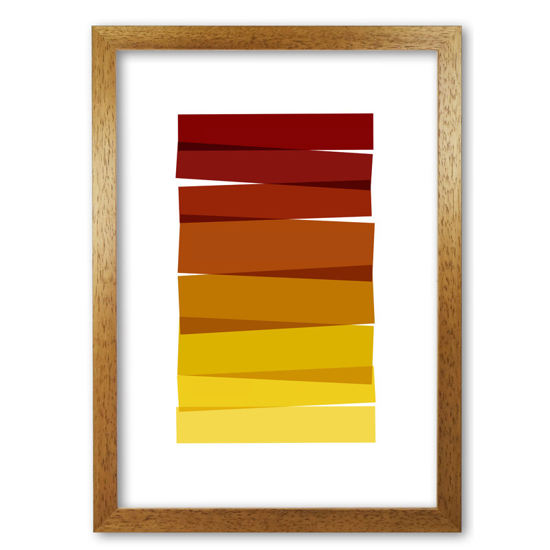 Stripes II - Print, Honey Oak Frame, 42 cm H x 30 cm W x 5 cm D