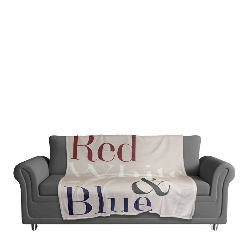Jeté rouge, blanc et bleu