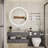 Gaulrapp Frameless Rounded Anti Fog LED Lighted Dimmable Wall Mounted Bathroom Vanity Mirror-2083067517