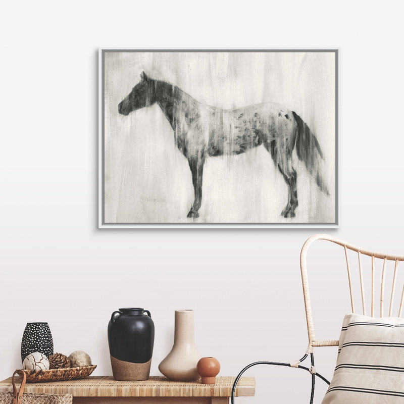 Art mural Appaloosa Study II, H 32 po x l 42 po x P 2 po, Toile avec cadre blanc