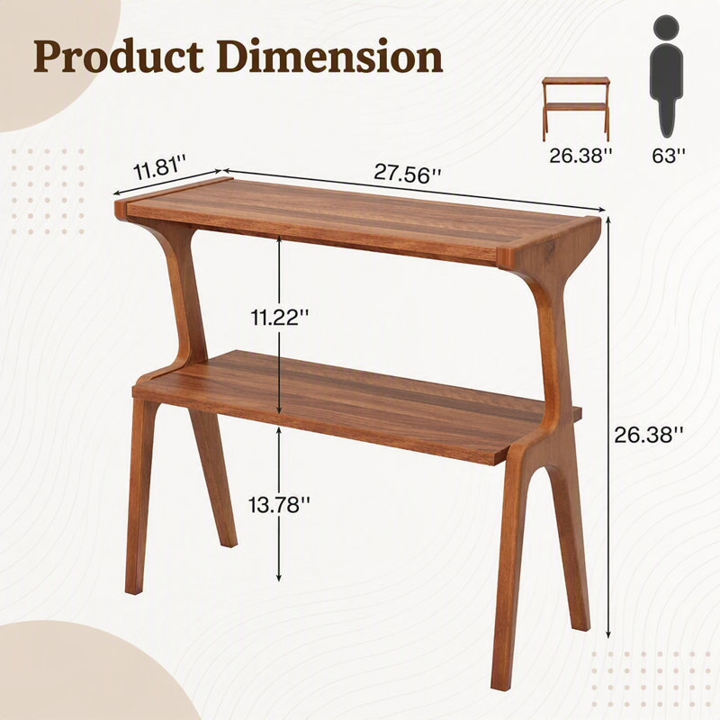 Table d'appoint au design contemporain, table de chevet à deux niveaux, table d'appoint style ferme, table de chevet élégante