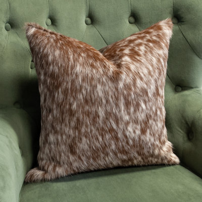 Coussin décoratif en peau de vache véritable brun rougeâtre et blanc Thomas Collection® 18 po x 18 po 16609F