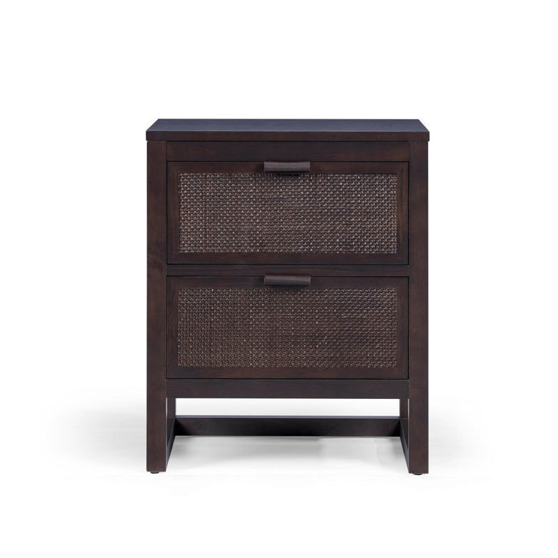 Solid Wood 51cm W 2 - Drawer Chest of Drawers, Black