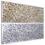 Radiant fusion et cascade scintillante sur feuille d'or et d'argent encadrée sur un art mural abstrait en métal poli en 3D