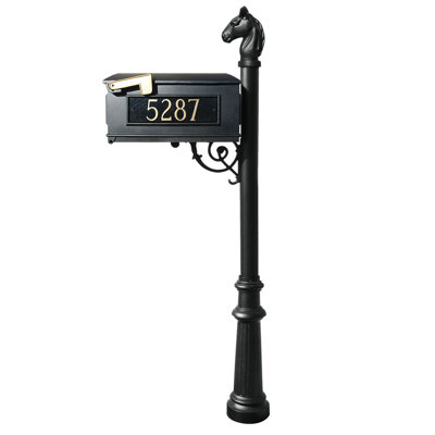 Lewiston Mailbox Aluminum Post Mounted Mailbox with Magnetic Closure