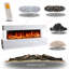 Raphael Freestanding Electric Fireplace Suite | Textured Stone Effect | 1500mm 3-Sided Led Electric Fire with Panoramic Flame | Remote & App Control | Led Side Lighting-842700397