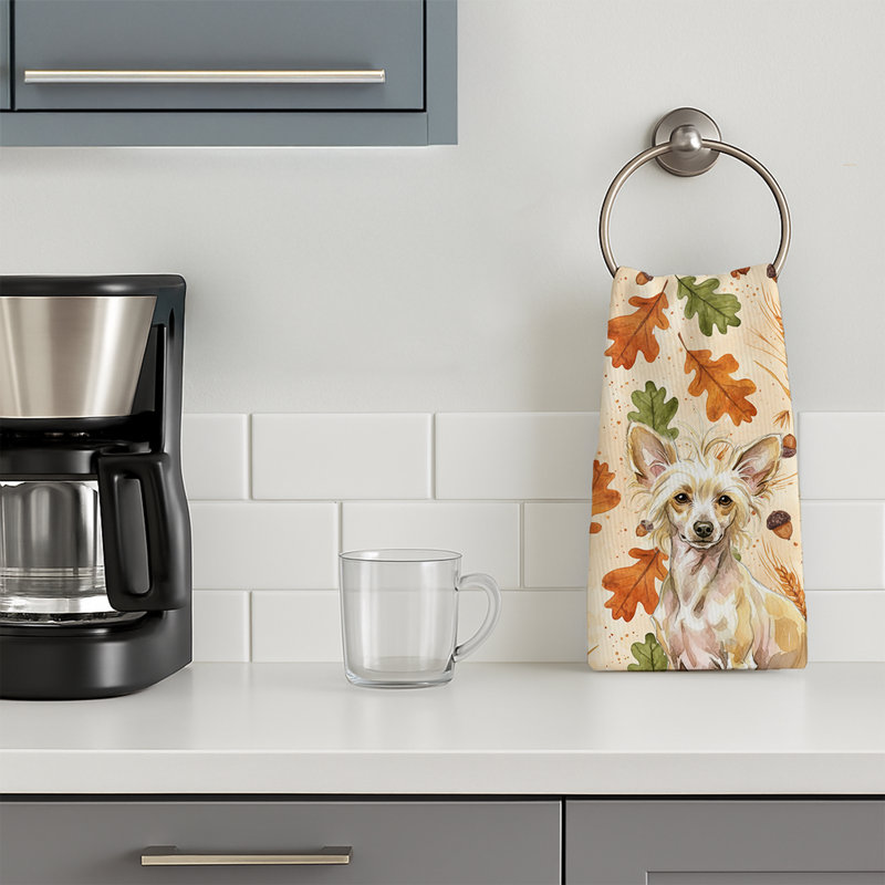 Heirloom Fall Kitchen Towel, Hairless Palomino Chinese Crested