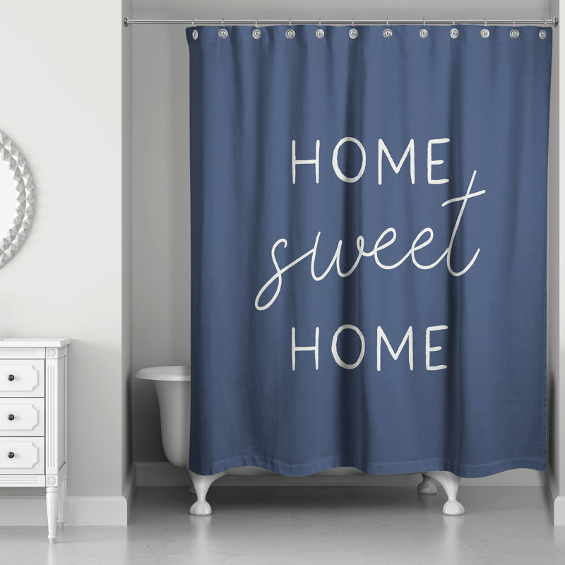 Rideau de douche simple Perine, Bleu marine