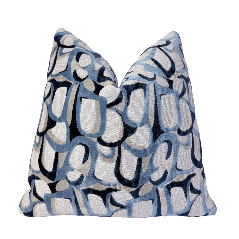 Housse de coussin Grotto, H 20 po x l 20 po, Bleu