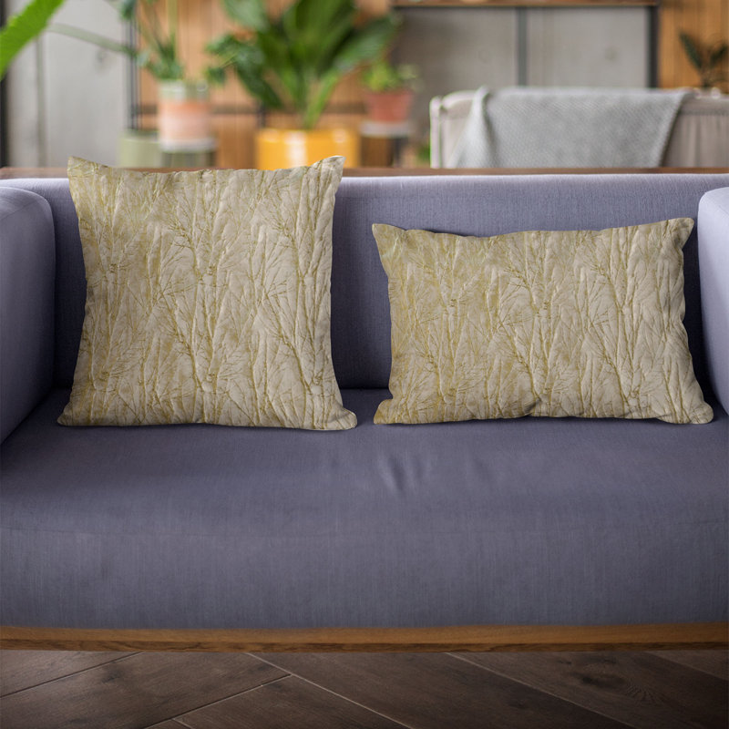 Coussin rectangulaire en tissu Plutus Yarns, Doré, 20 po x 26 po