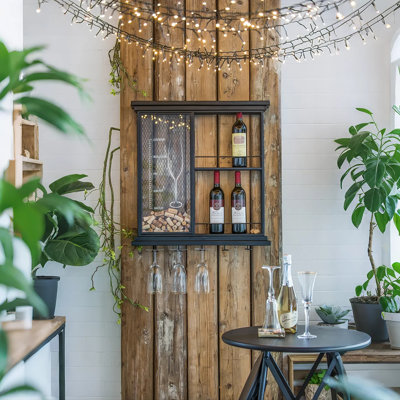 Iron Wall Mounted Wine Shelf