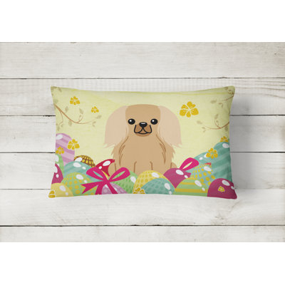 Easter Eggs Pekingnese Lumbar Pillow