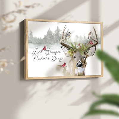 Holiday Deer Collection A -Framed Print - Restickable