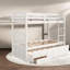 Lits simples superposés multifonctionnels, structure en bois massif, style moderne pour les salles familiales