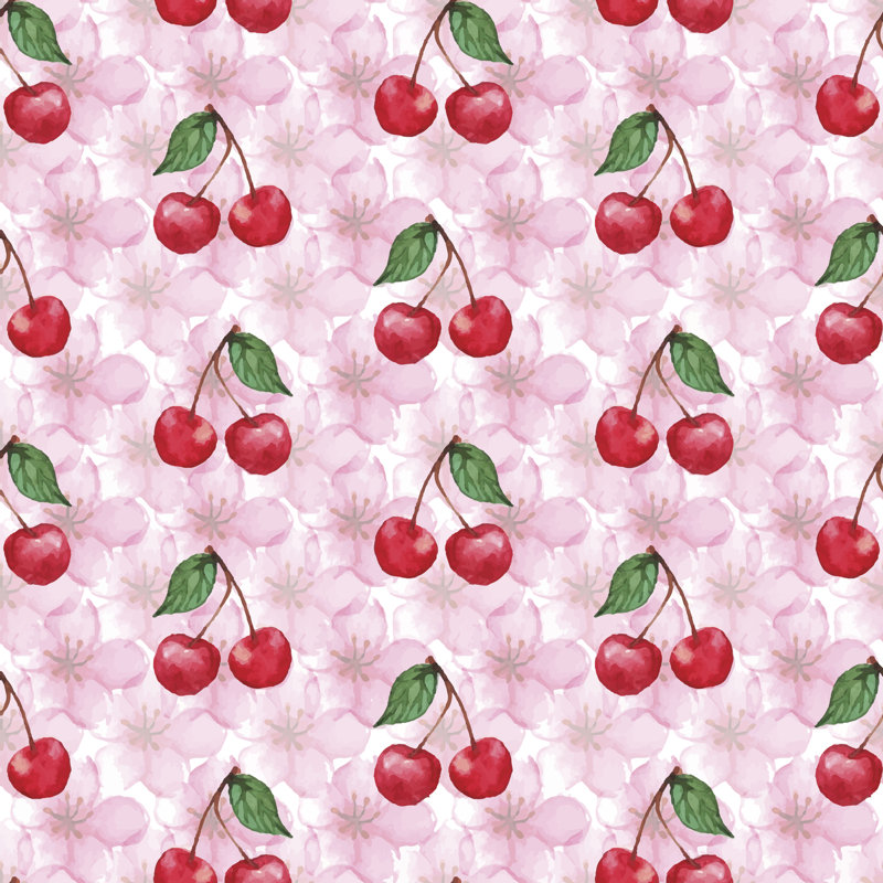 Vinings Cherry Berry by Silmairel - Wrapped Canvas Painting, 30cm H x 30cm W x 3.8cm D