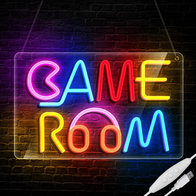 15.7" Colorful Game Room Neon Sign Dimmable LED Neon Sign Light