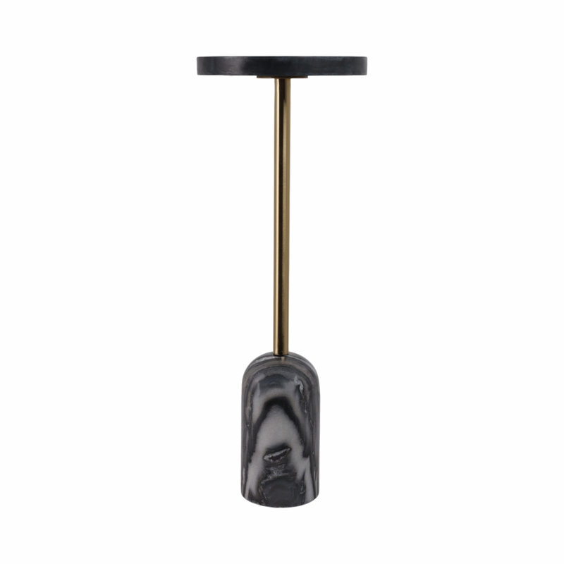 Barrett Tall Marble Table, Dark Gray, 27'' H x 10" W x 10" D