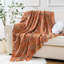 Jeté rouille orange pour canapé, lit, jeté coloré Boho avec pampilles, décoration d'Halloween, décoration d'automne, 50 po x 60 po