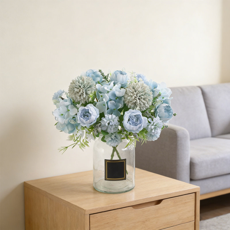 2 PCS fleurs de pivoines artificielles fausses pivoines bouquet d'hortensias pour pièce maîtresse décoration de fête de mariage