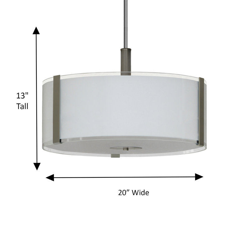 Luminaire suspendu en dôme à 3 lumières Winesburg Latitude Run®, H 65 po x l 20 po x P 20 po, Acier