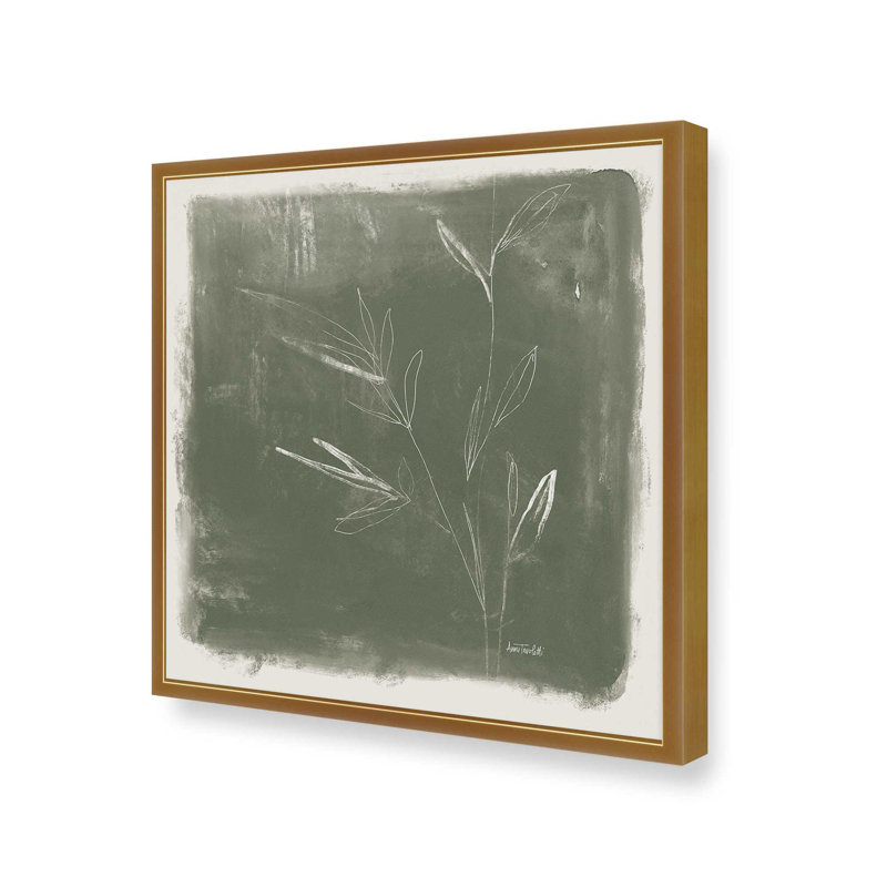 «Leaf Lines II» par Anne Tavoletti, reproduction d'art, H 12 po x l 12 po, Or