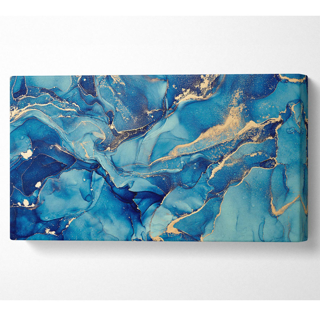 Deep Dark Blue Glitter Wide Canvas Print