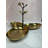 Bronze Finish Three Bowl Condiment Server Tray for Snacks Christmas & Kitchen Decor Serving Bowls Set