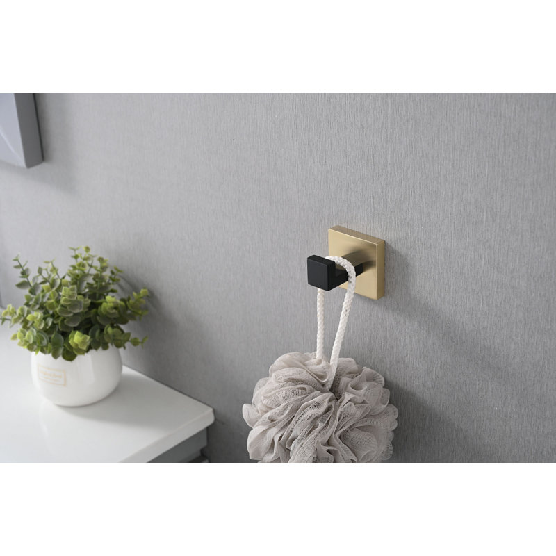 Paquet de 2 crochets à serviettes de salle de bain muraux en acier inoxydable pour la salle de bain, la chambre à coucher et la cuisine