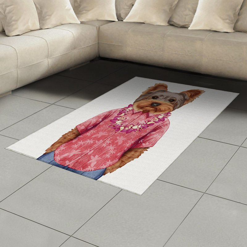 Yorkie High Density Long Fiber Poly Threads Decorative Area Rug Carpet, Rectangle 4' x 5'8"
