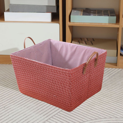 Panier de rangement en tissu Panier à linge Panier à linge pliable Panier à linge sale Poignée en corde de sisal protectrice pour dortoir de salle de bain Panier à linge de chambre à coucher