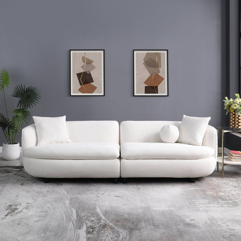 89" Deep Seat Comfy Curved Sofa, Perfect for Relaxing , Modern Living Room Couch