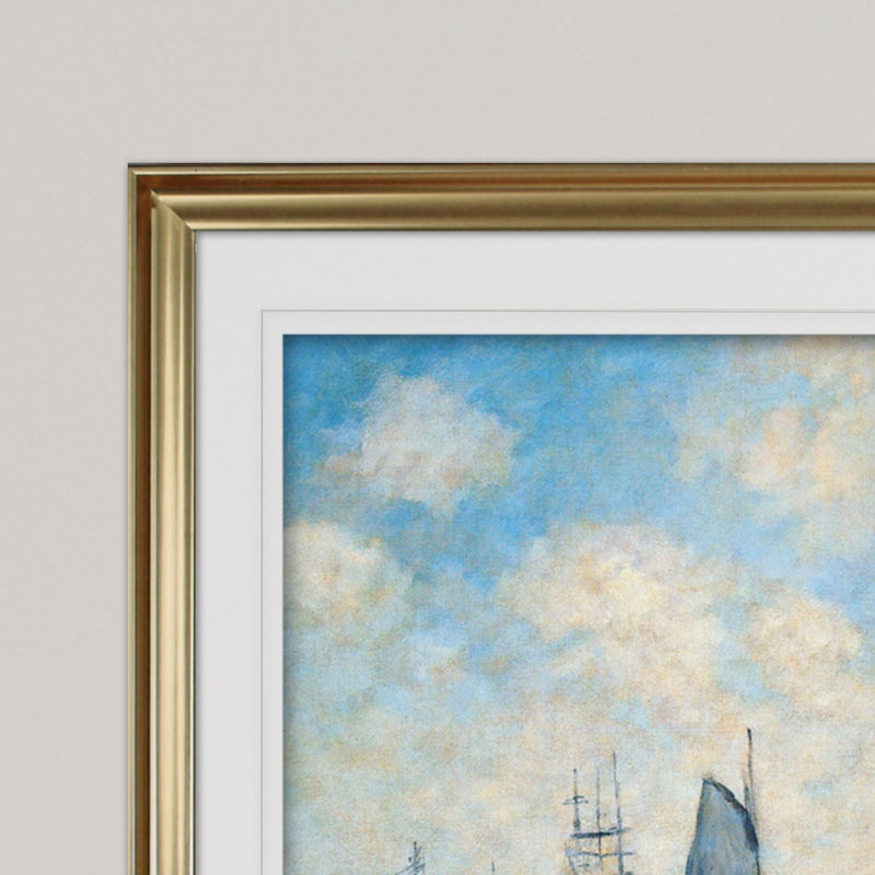 «Sea at Le Havre» par Claude Monet, impression, H 24 po x l 32 po x P 1,5 po, Or
