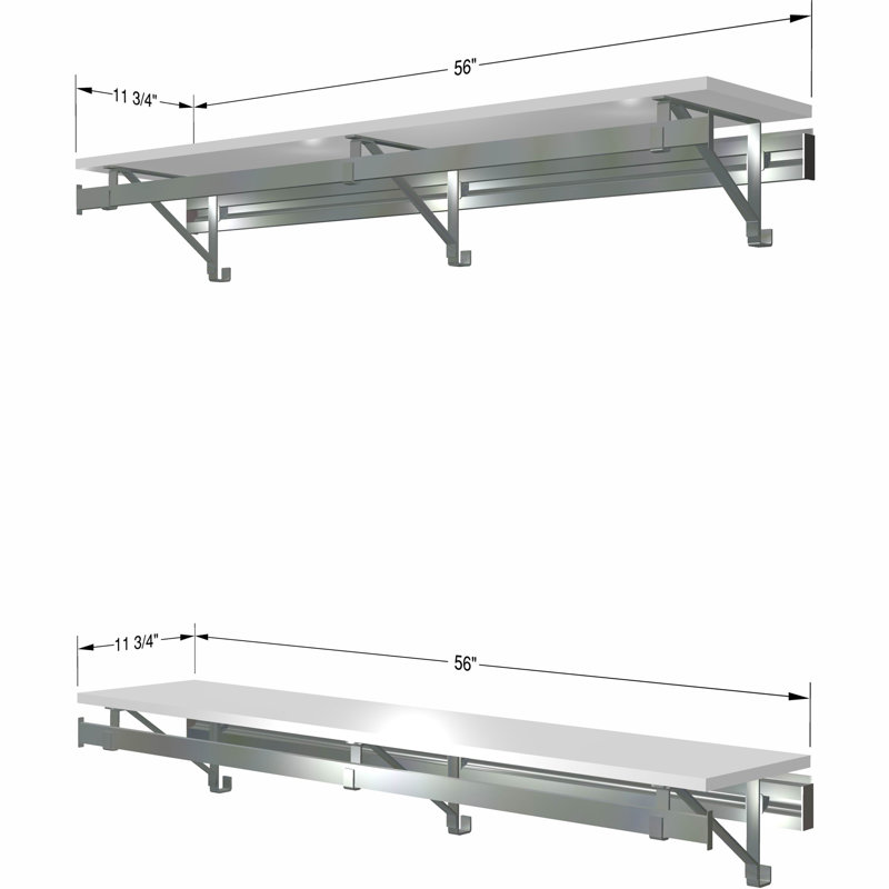 Double Shelf-Hang Closet System, White, 8.5"H x 56"W x 11.75"D