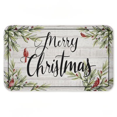 Tapis de sol Rustic Merry Christmas Cardinals