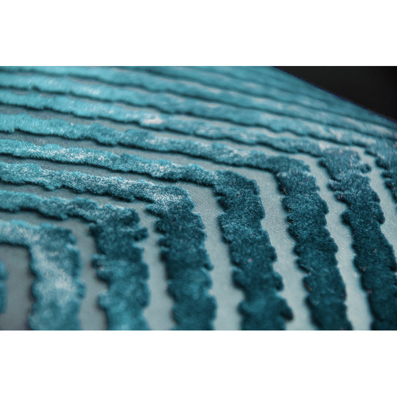 Chevron Velvet Pillow Cover & Insert, 22"H x 22"W, Pacific