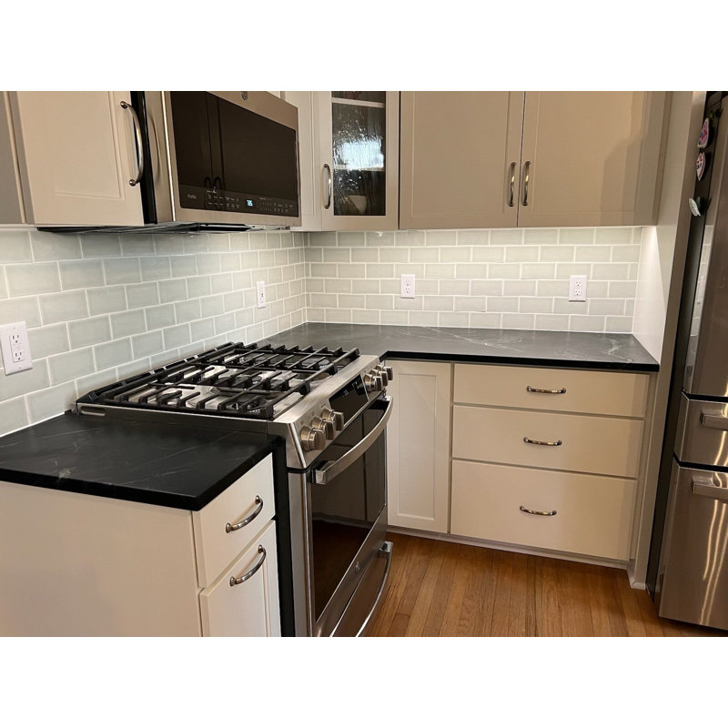 Nabi Subway 3X6 Crackled Glossy Glass Tile, Tundra Gray