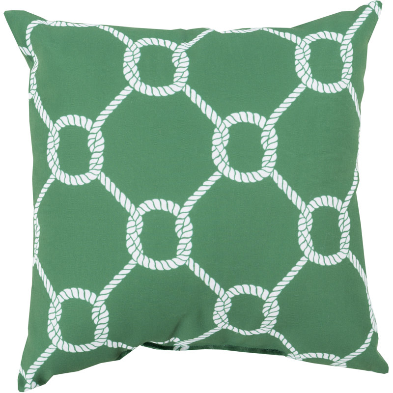 Rain Ikat Outdoor Reversible Pillow Cover, Poppy/Ivory, 20" x 20" 
