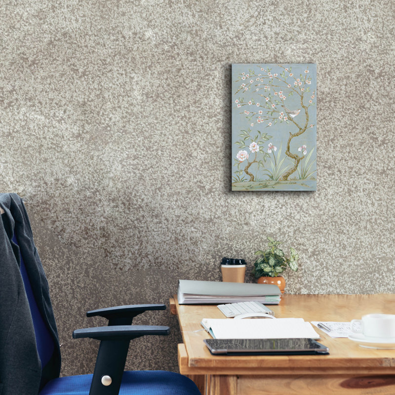 «Spring Mural 1 Blue» par Julia Purinton, art mural sur toile, H 18 po x l 12 po x P 0,75 po