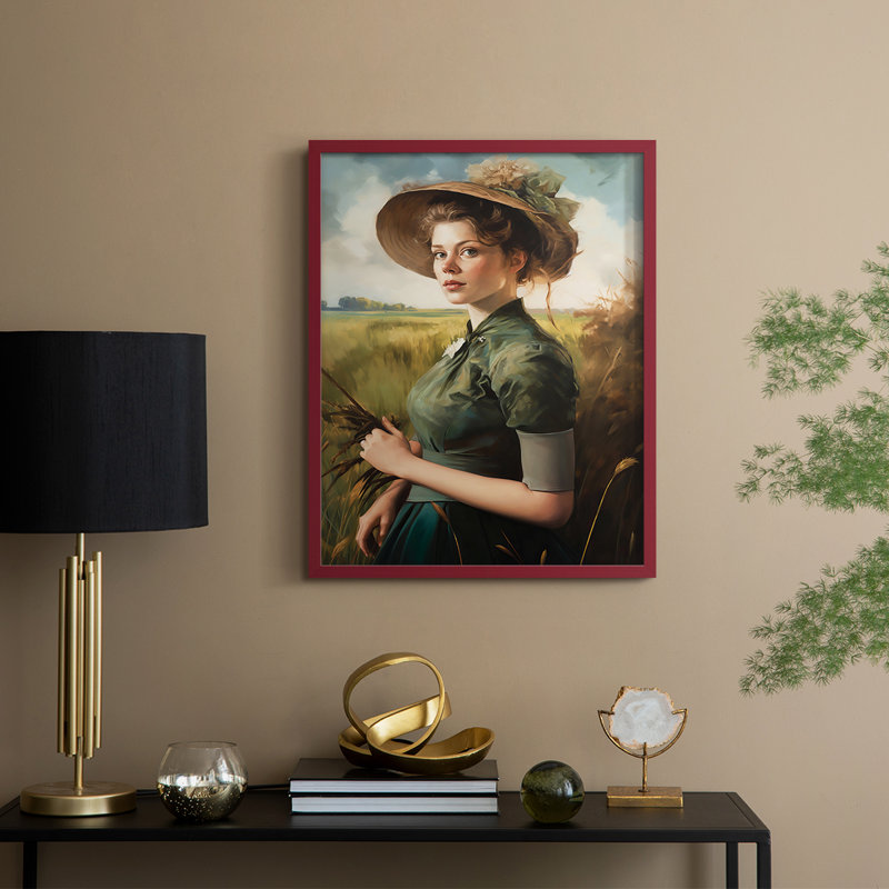 Reproduction encadrée WOMEN Series CM XXII - bois massif, H 15 po x l 12 po, Rouge
