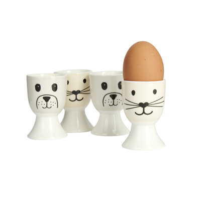 Cat Dog 4 Piece Egg Cup Set