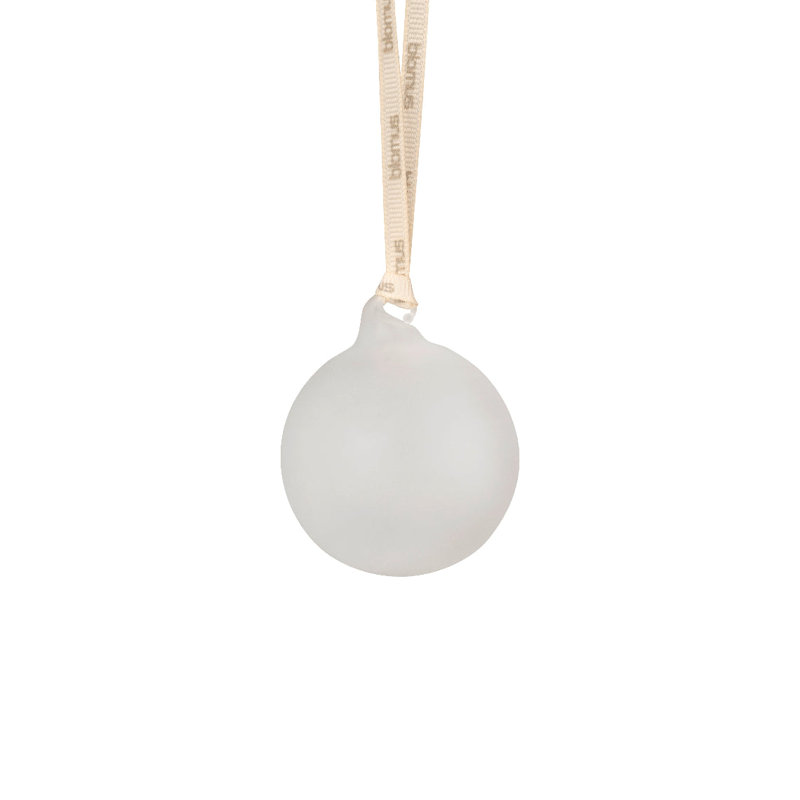 Ornement en verre mat Juhla, Crème, crème