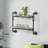 Arrion Industrial Rectangular Wall Rack with 2 Shelves in Oak and Sandy Black