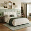 UK & EU Sizes Velvet Ottoman Bed With Motion Sensor LED Lights, Upholstered Cloud Tufted Frame, Beige-1658482775