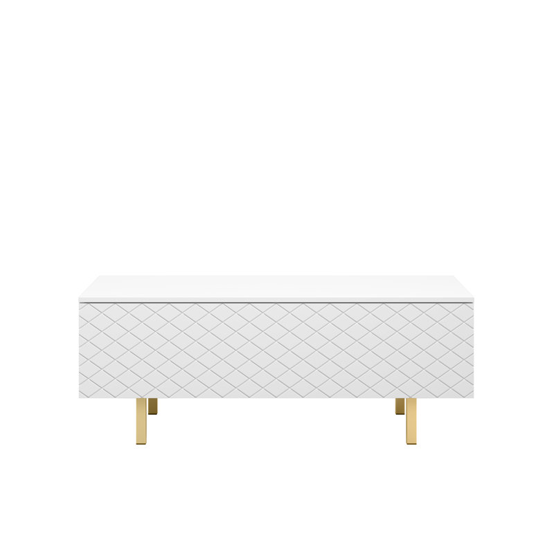 Aset Four Leg Coffee Table with Storage, White/Gold