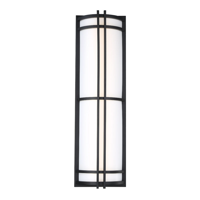 Skyscraper Outdoor Dimmable LED Flush Mount, 3500K, Black, 37" H x  9" W x 4.875" D