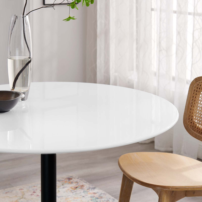 Modway Lippa Round Dining Table, 28.5" H x 39.5" W x 39.5" D, Black
