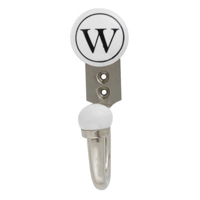 Letter W Ceramic Wall Hook